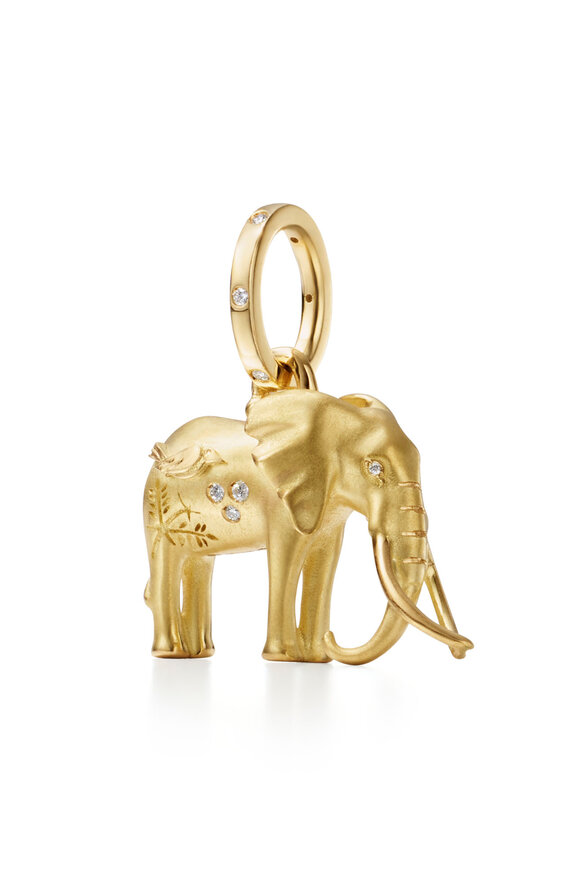 Temple St. Clair 18k Gold Small Tembo Elephant Pendant