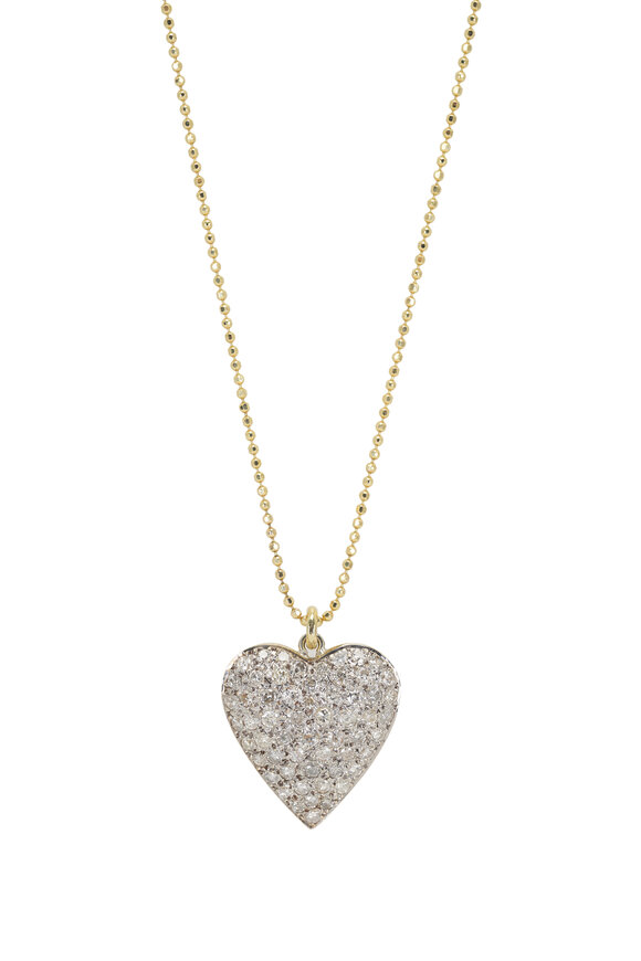 Renee Lewis - Antique Pavé Diamond Heart Pendant Necklace