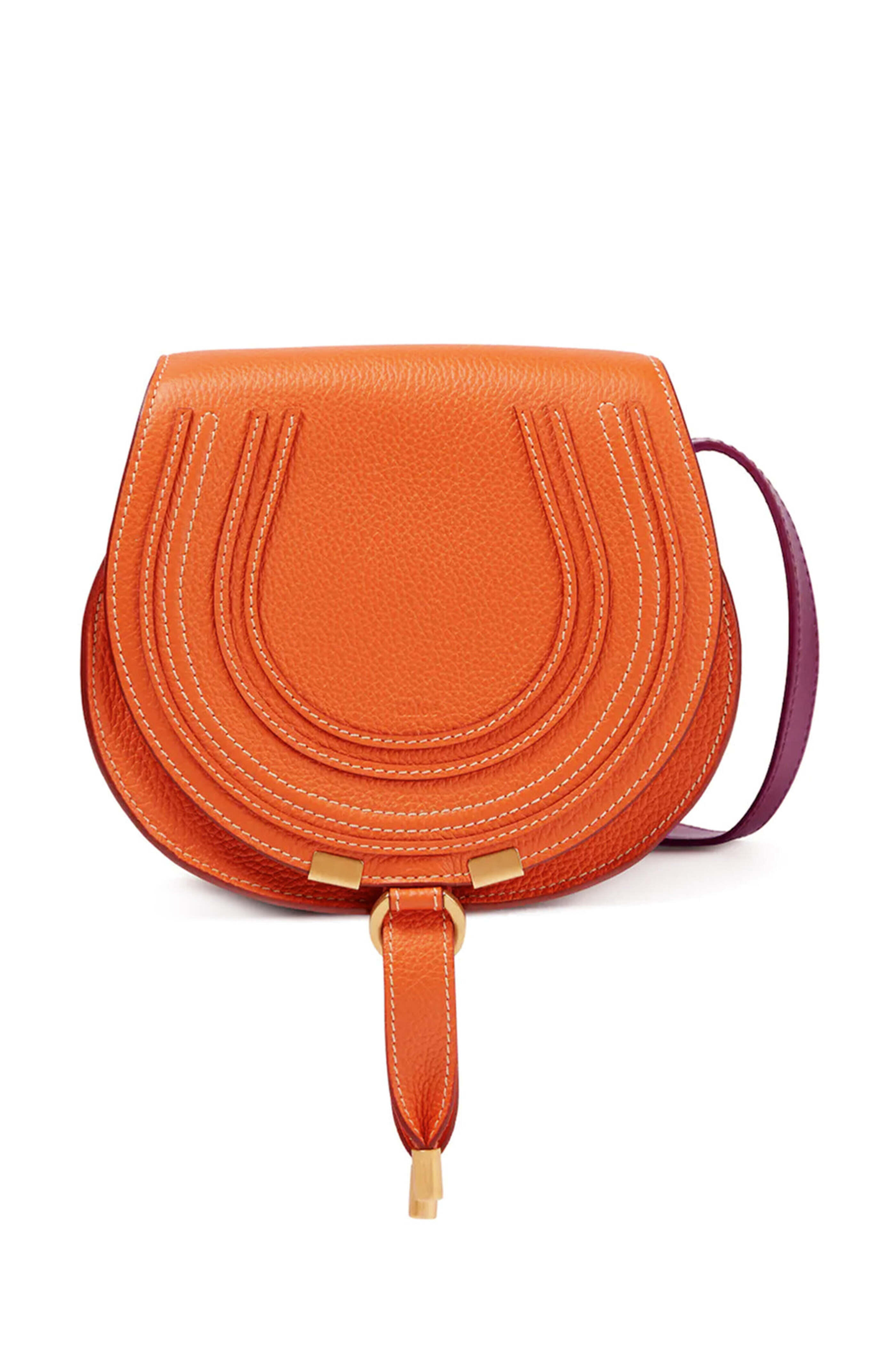 Chloé - Marcie Small Saddle Bag in Poppy Orange