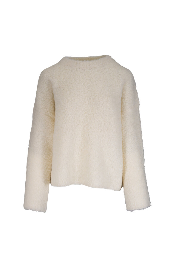 Totême Milk Boxy Bouclé Knit Sweater