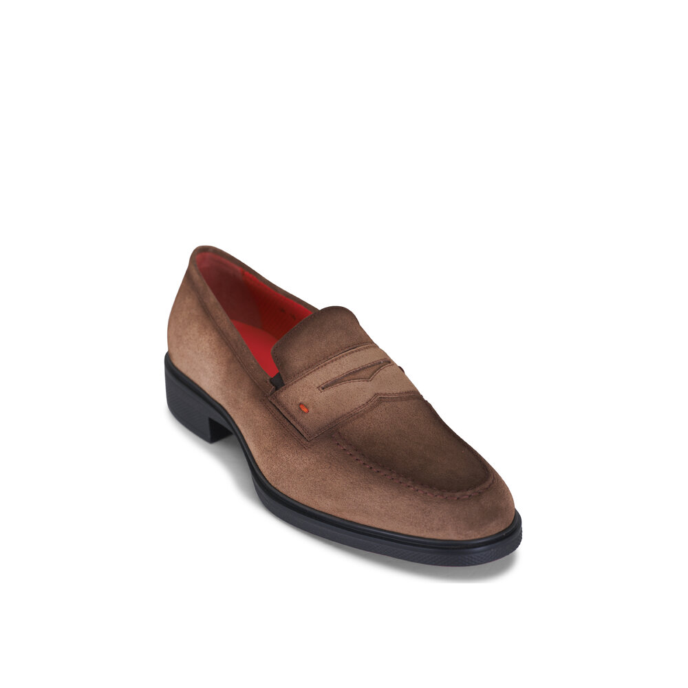【関税&送料込】Santoni Brown Suede Loafers uploading-1428192.jpg