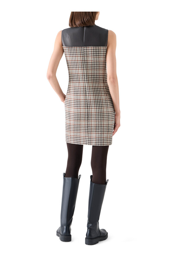 Akris Punto Winter White Mixed Media Plaid Mini Dress - view 3