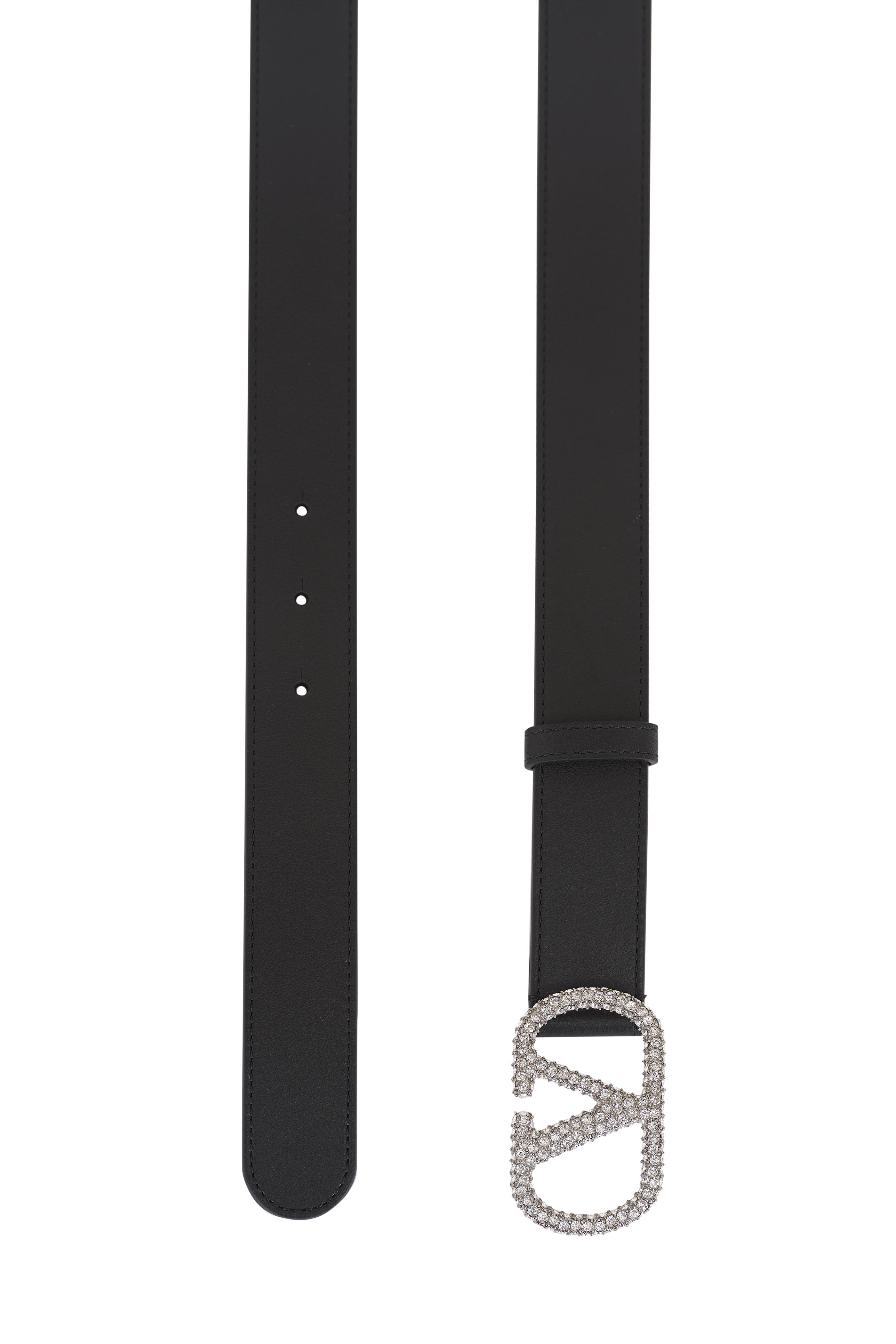 Valentino Garavani - Vlogo Black Crystal Embellished Belt, 30mm