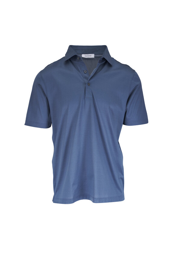 Gran Sasso Slate Blue Fine Cotton Polo