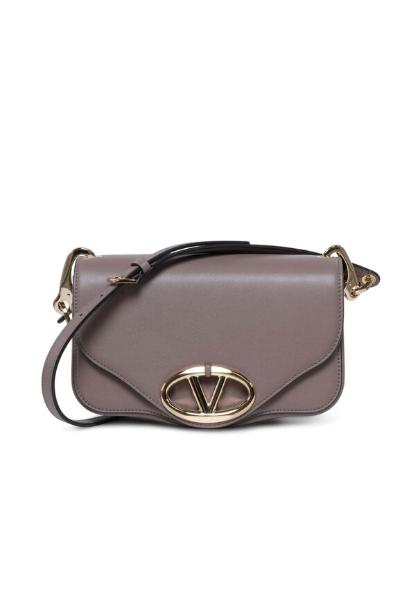Valentino Garavani - Small Logo Flap Shoulder Bag in Clay