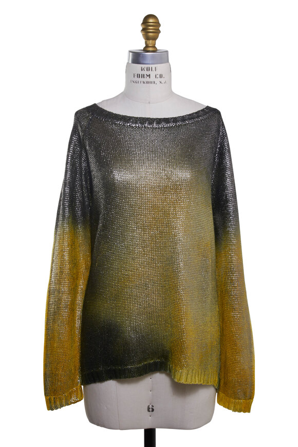 Avant Toi - Metallic Yellow & Silver Linen Sweater