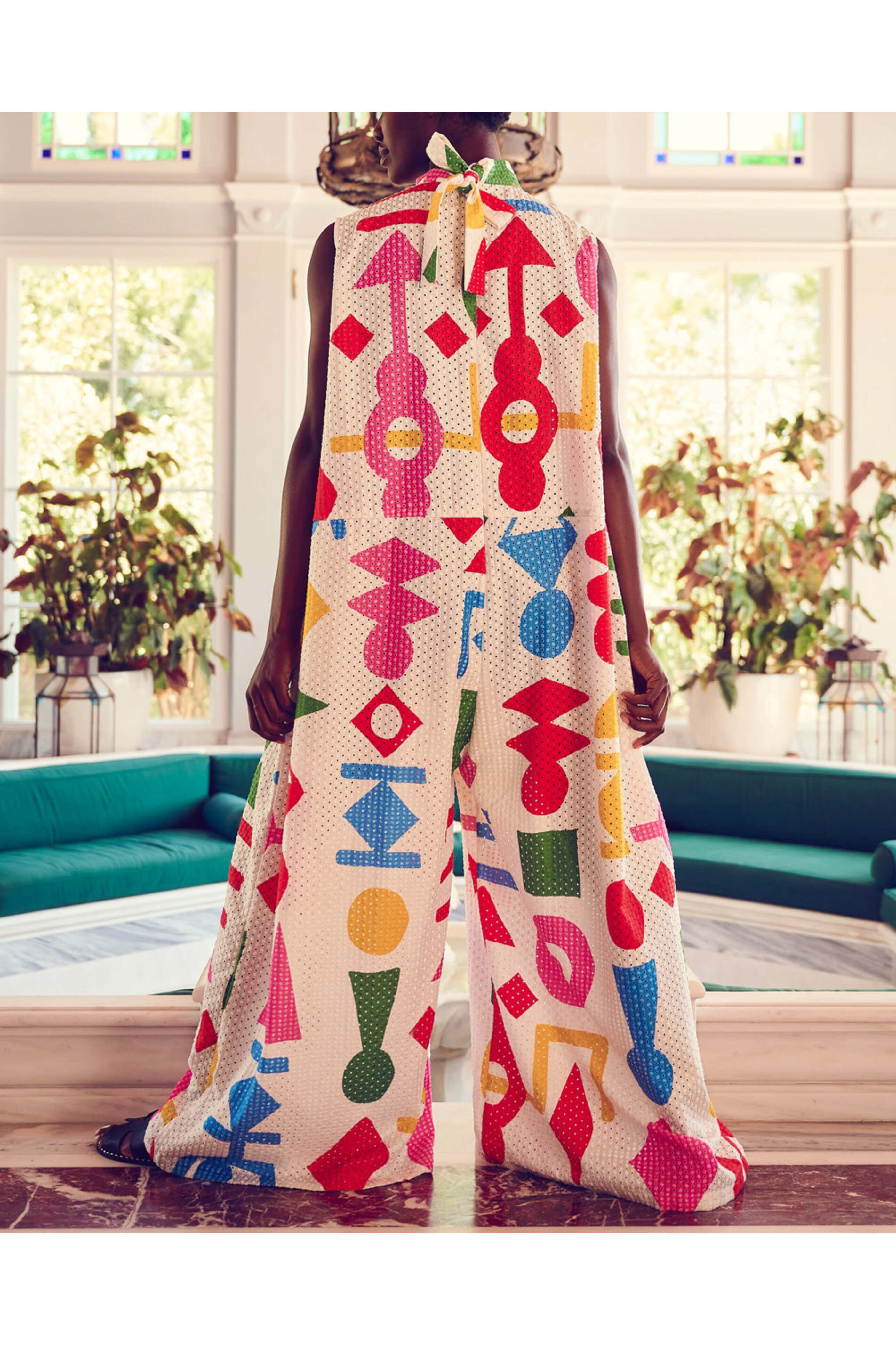 Rianna + Nina - Mikado Multi Geometria Overall Heidi Lace