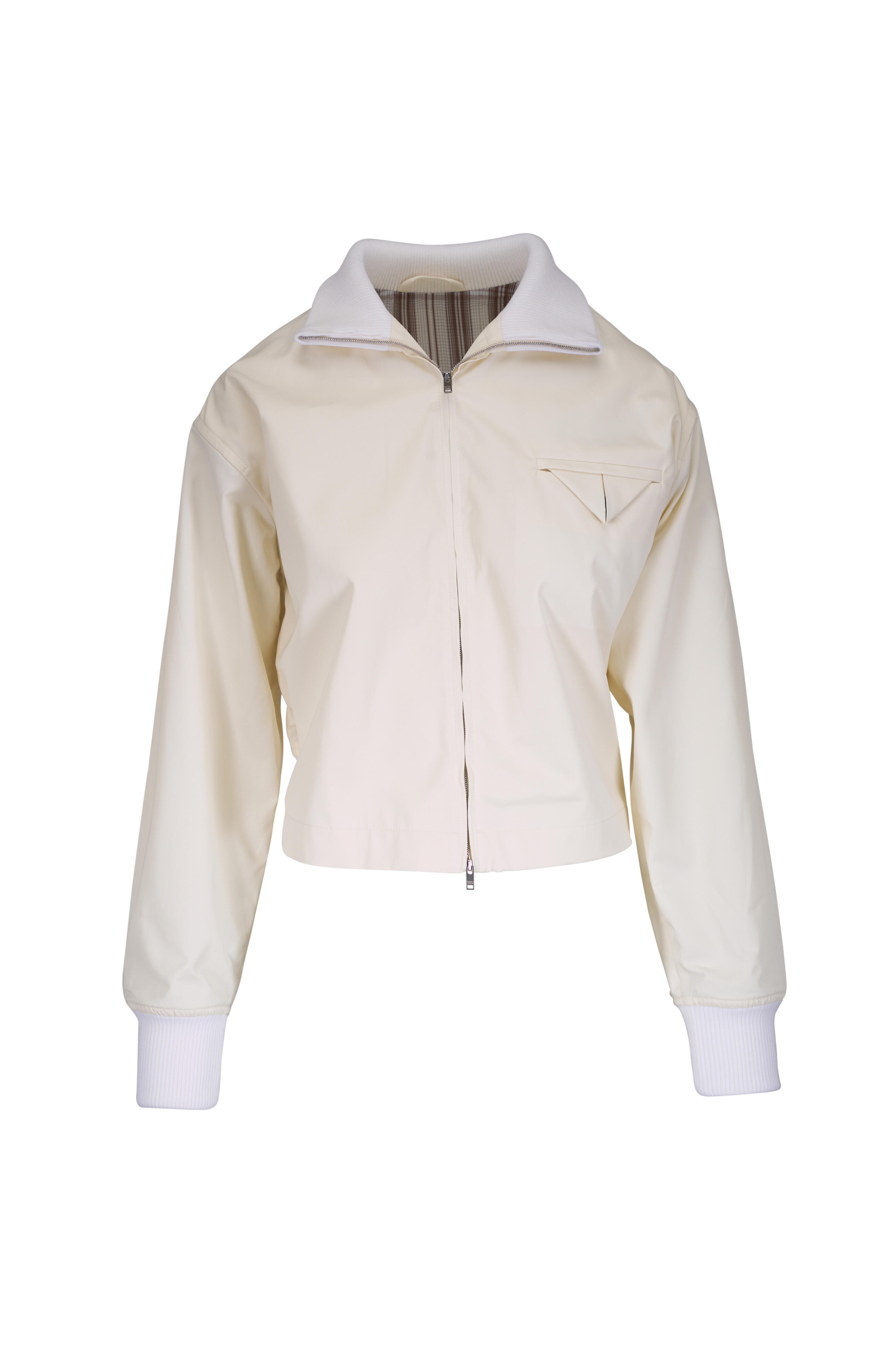 Bottega Veneta - Off White Light Cotton Twill Blouson Jacket