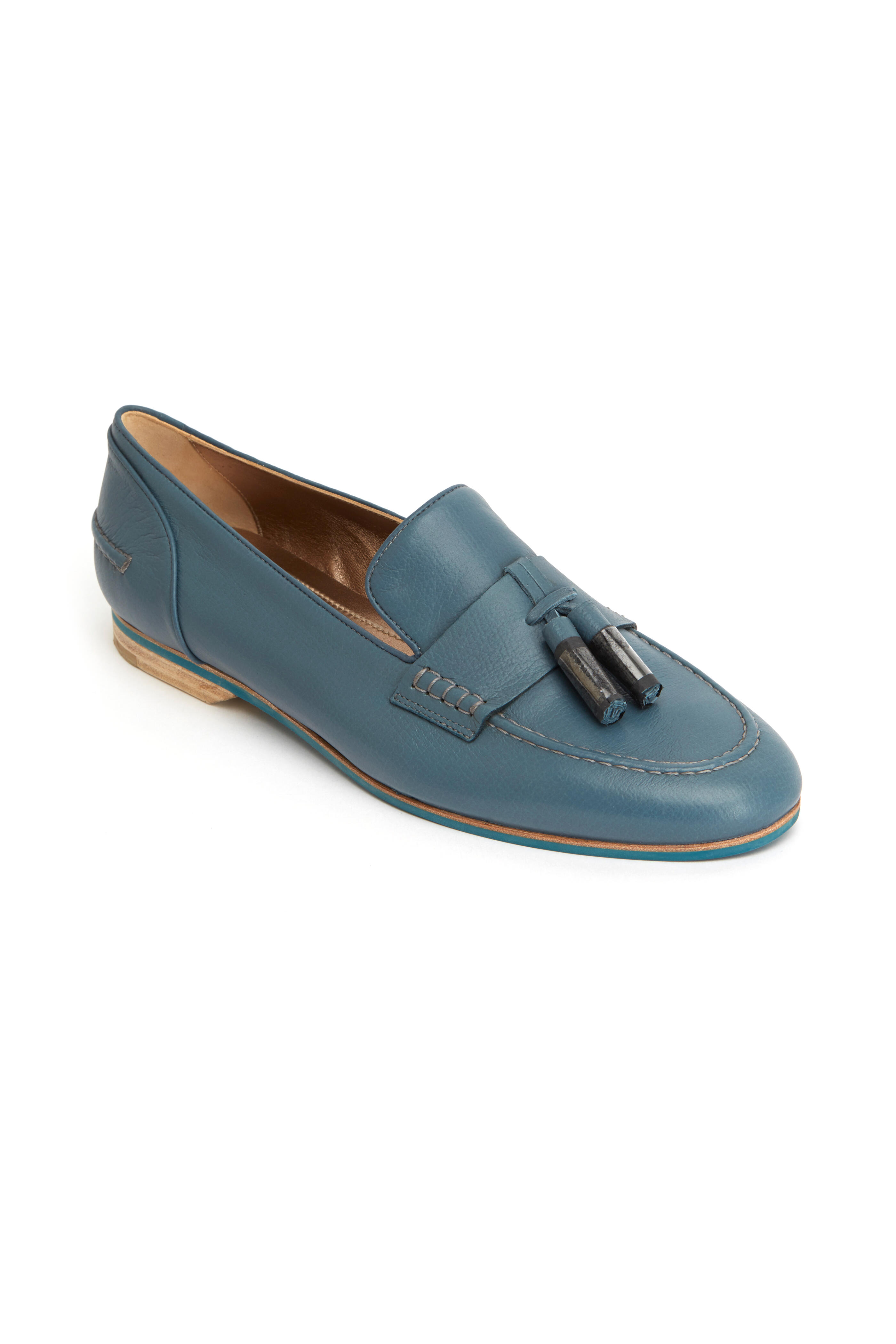 Lanvin - Blue Leather Tassel Loafers | Stores