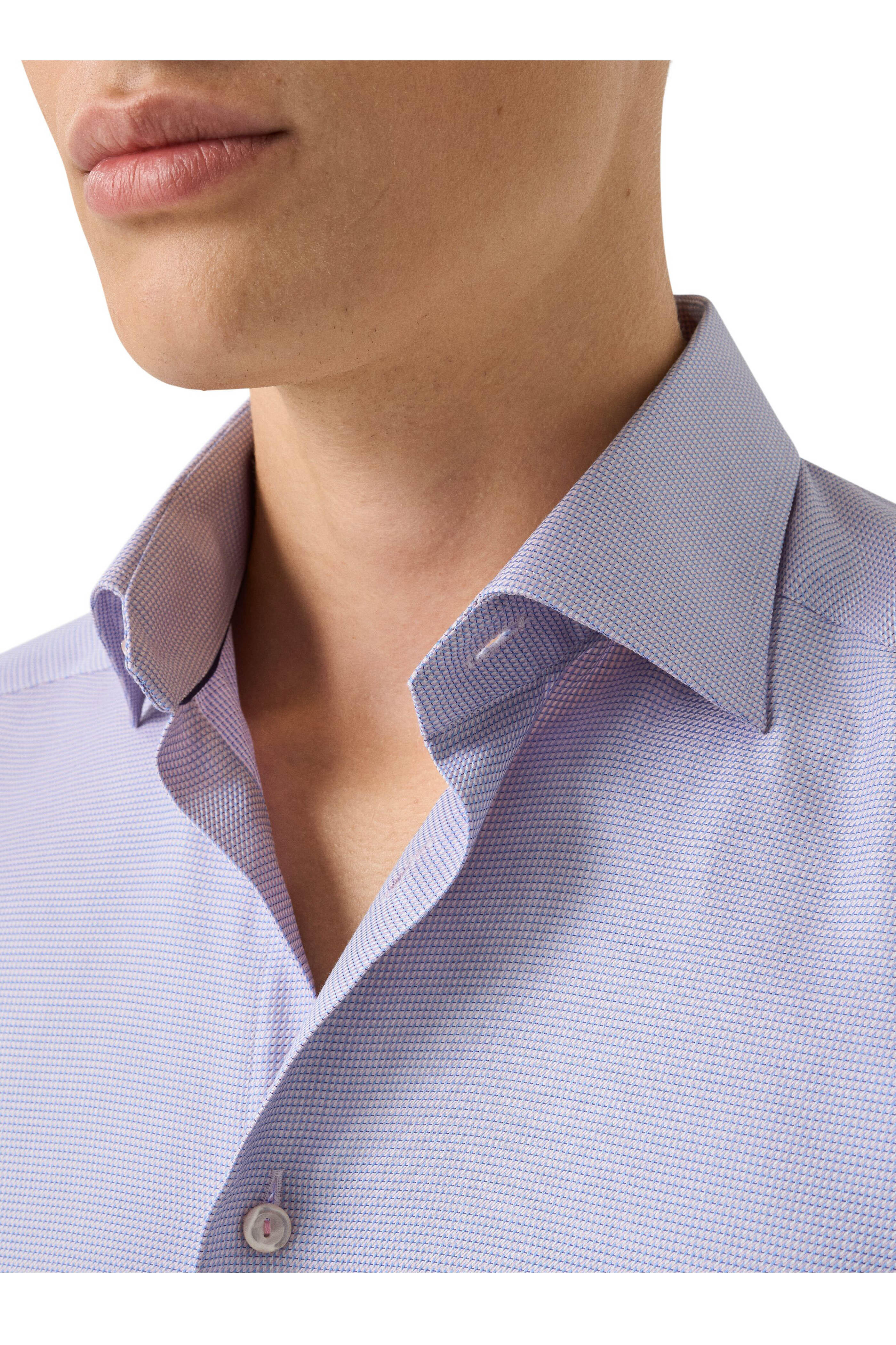 Eton - Pink Micro Dot Cotton Dress Shirt - view 4