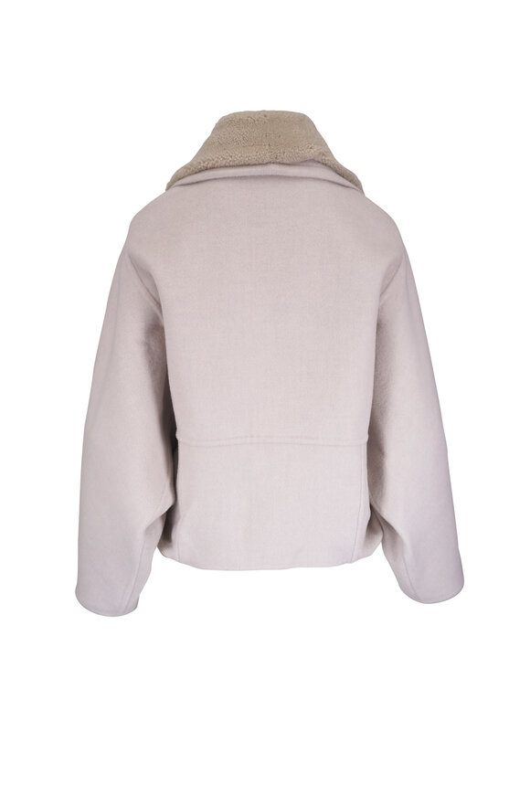 Brunello Cucinelli Off White Wool & Cashmere Coat - view 3