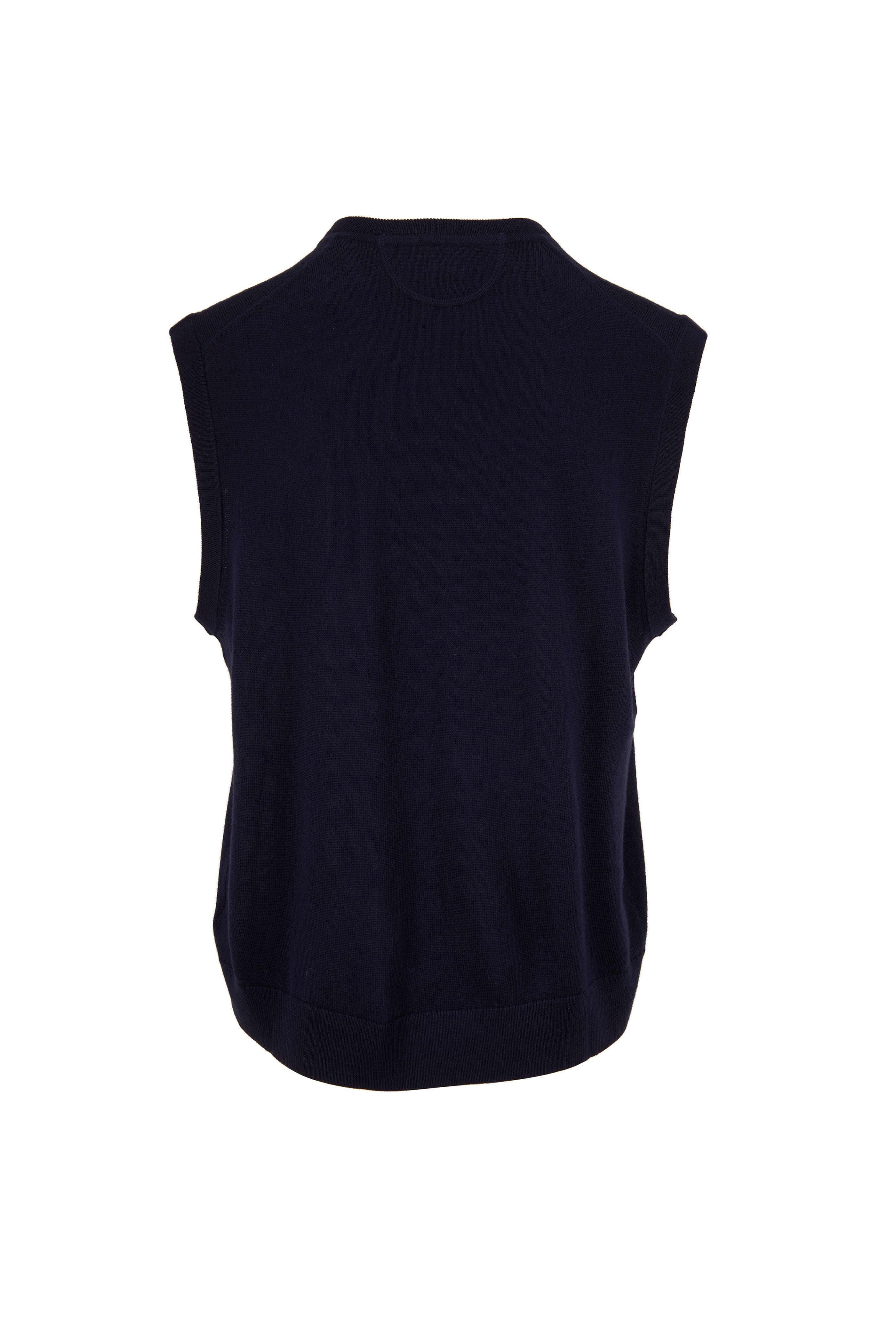 Raffi - Navy Blue Merino Wool Sweater Vest | Mitchell Stores