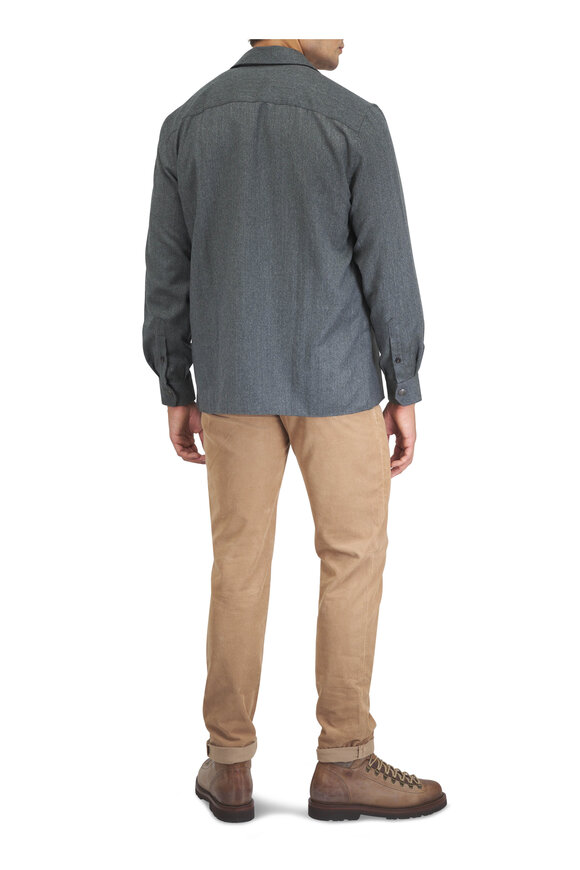 Brunello Cucinelli Army Green Cashmere Crewneck Sweater - view 4