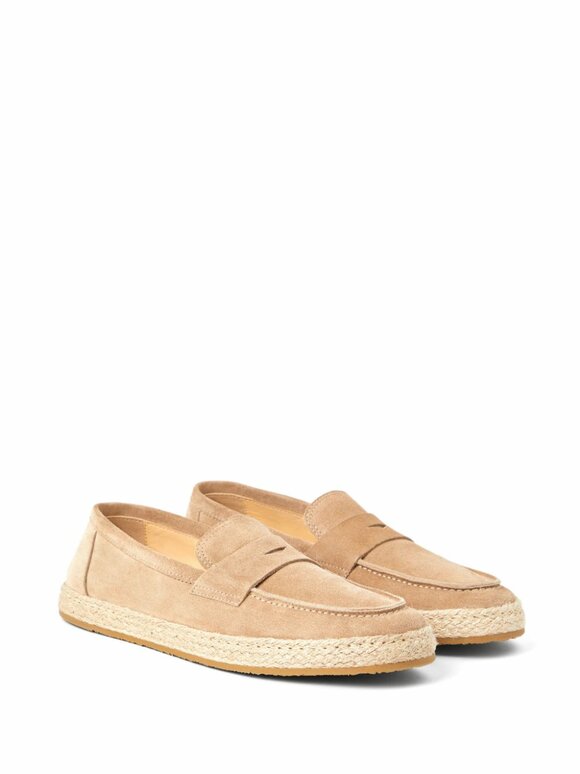 Brunello Cucinelli - Noisette Beige Suede Penny Loafer