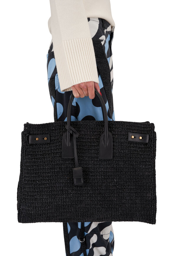 Saint Laurent - Raffia Sac De Jour Nero Tote Bag 