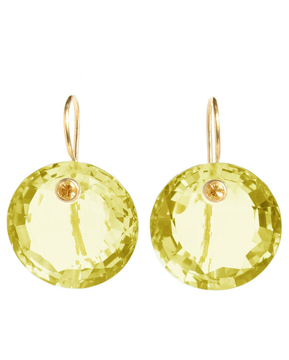 Marie-Hélène De Taillac XL Lemon Quartz & Yellow Sapphire Gem Earrings - view 1