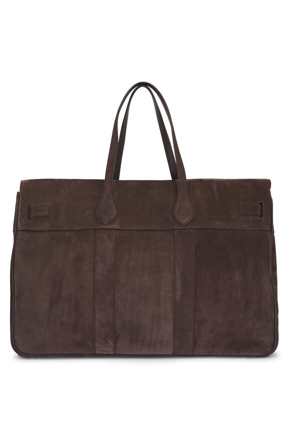 Brunello Cucinelli Espresso Suede Explorer Bag - view 3