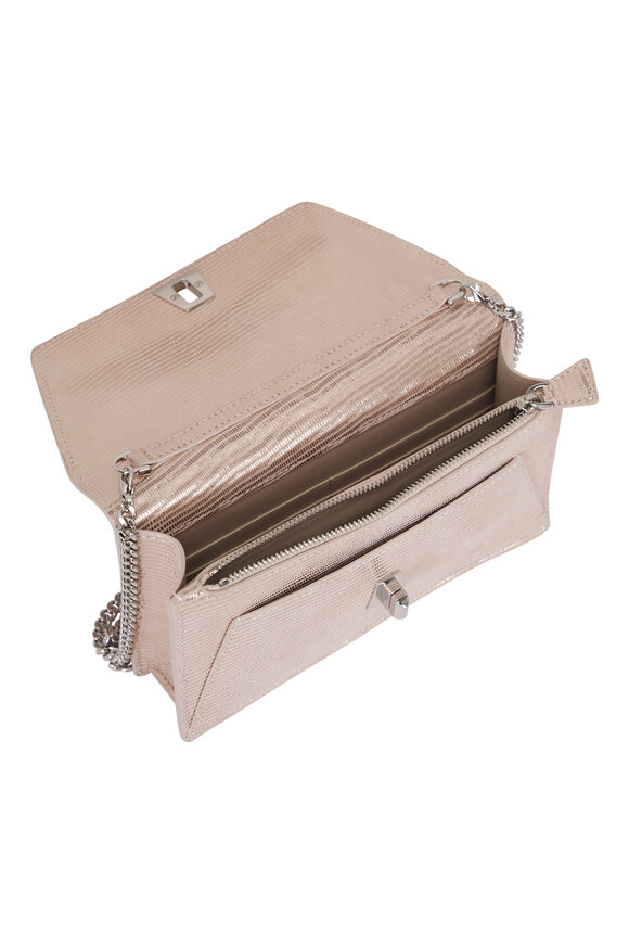 Akris Anouk Pale Metallic Rose Envelope Chain Clutch - view 5