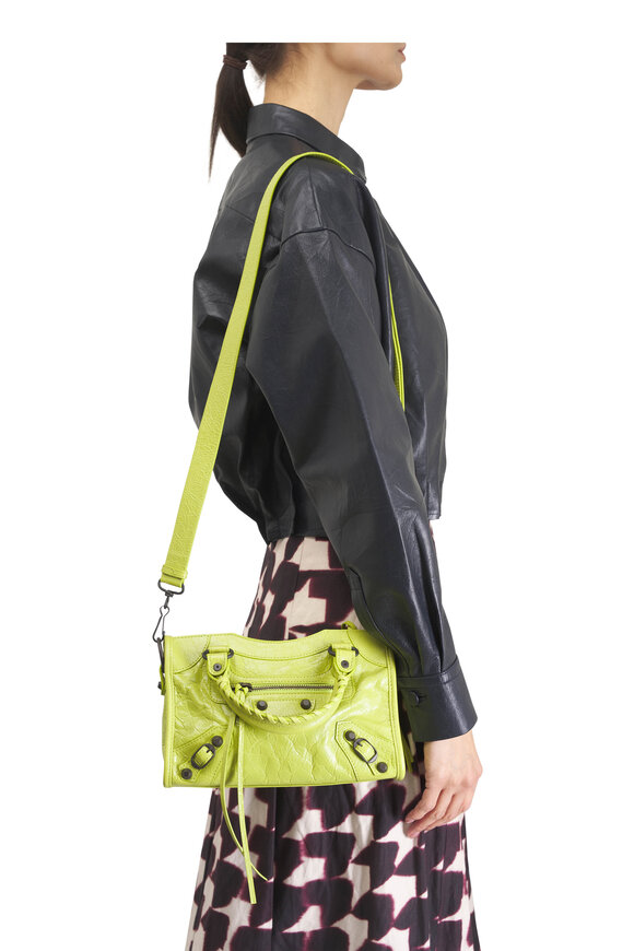 Balenciaga Mini Le City Pistache Leather Top Handle Bag - view 2