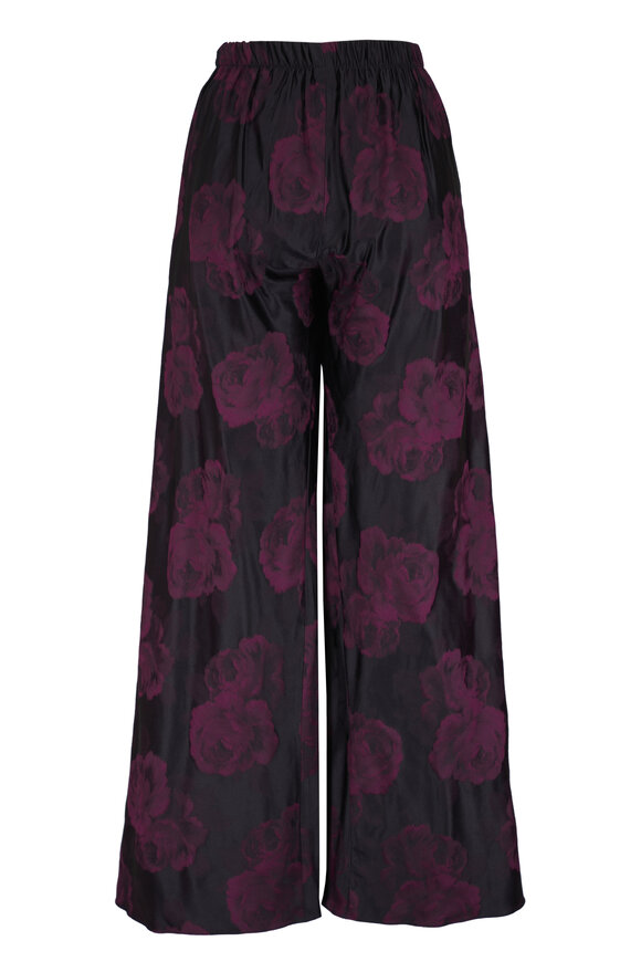 Peter Cohen Chute Burgundy Silk Floral Camo Pant - view 4
