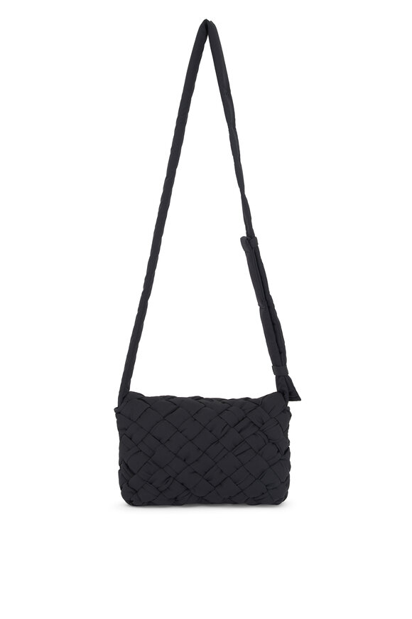 Bottega Veneta - Mini Rumple Black Intreccio Nylon Crossbody