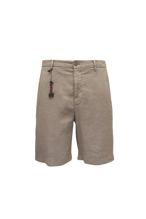Marco Pescarolo Khaki Linen Bermuda Short