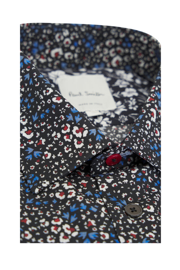 Paul Smith - Blue Floral Cotton Sport Shirt