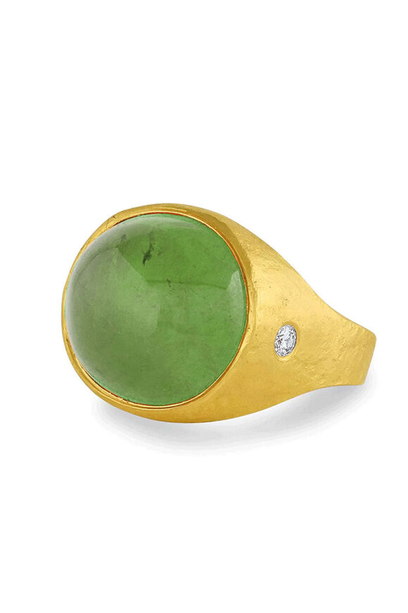Loren Nicole Green Tourmaline Roman Signet Ring