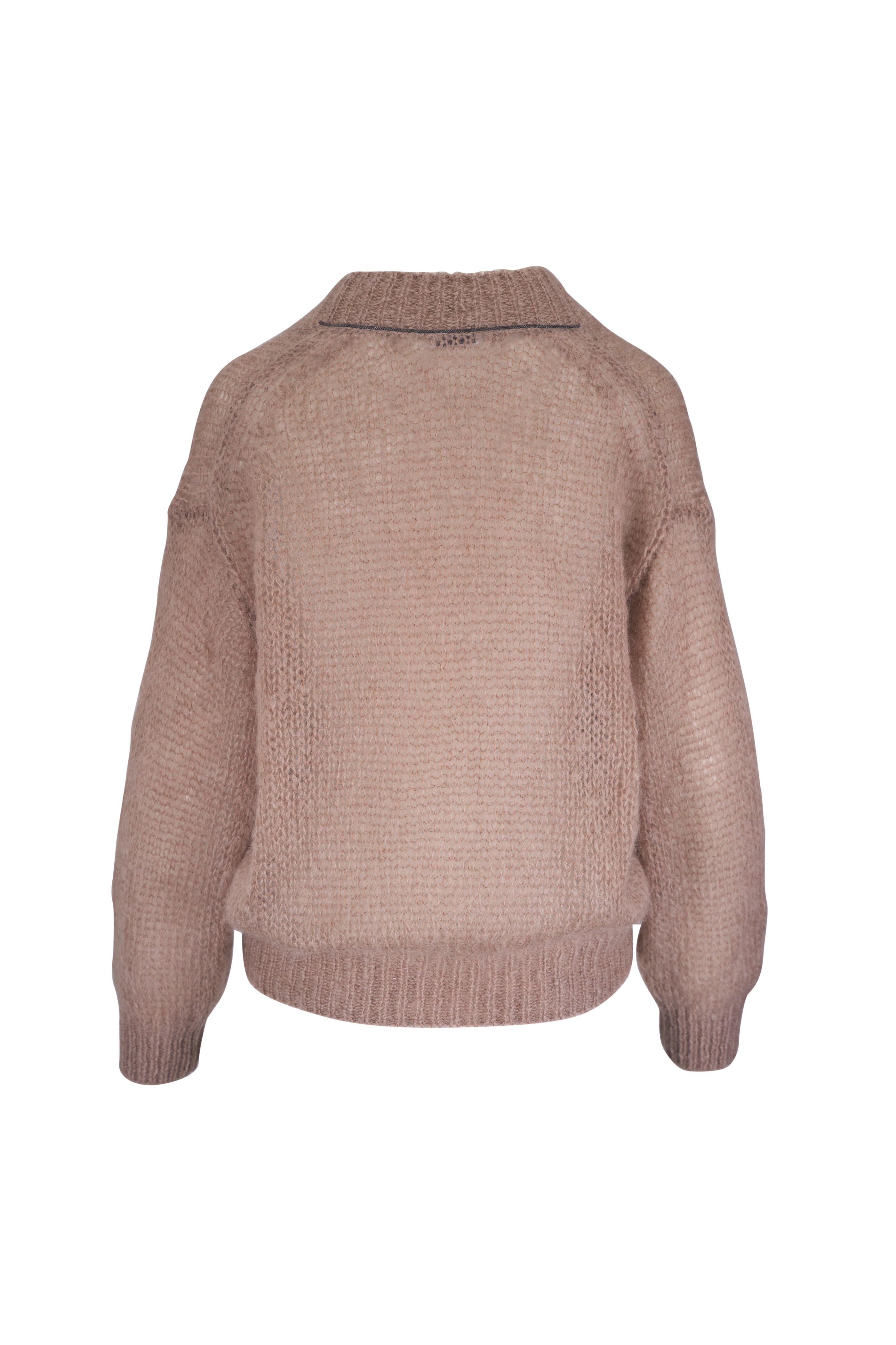 Brunello Cucinelli - Beige Lofty V-Neck Sweater - view 3