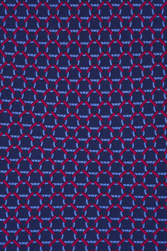 Ferragamo Navy & Red Gancini Print Silk Necktie - view 2