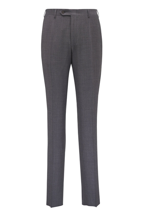 Canali Medium Gray Wool Trouser