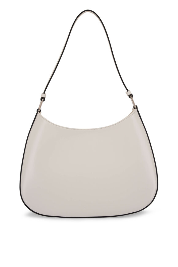 Prada - Cleo White Brushed Leather Hobo Shoulder Bag