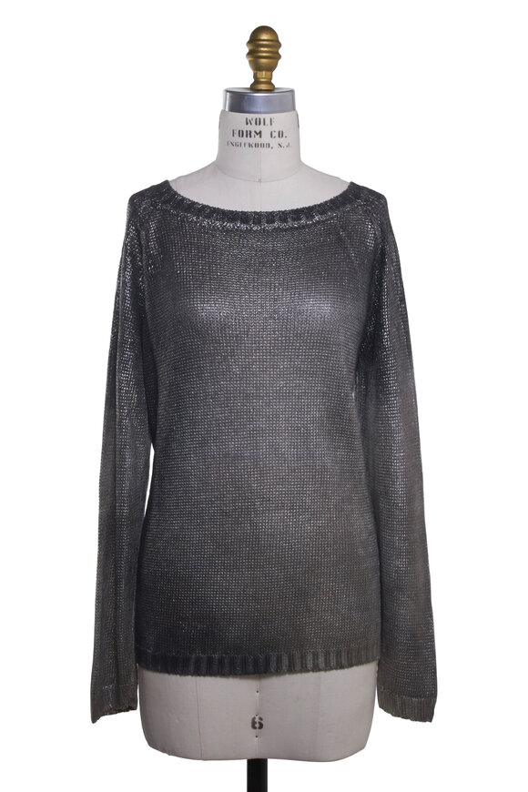 Avant Toi - Metallic Beige & Silver Linen Sweater
