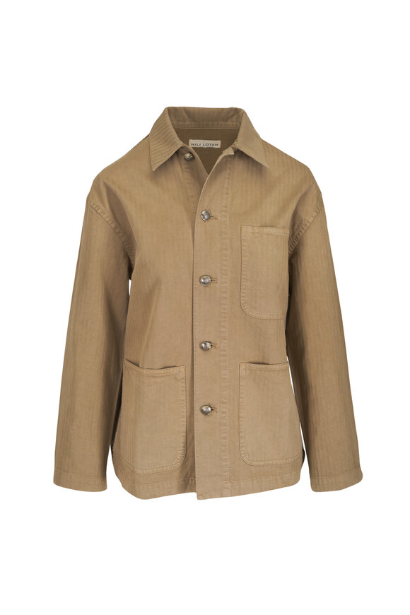 Nili Lotan Franklin French Khaki Herringbone Twill Jacket - view 1