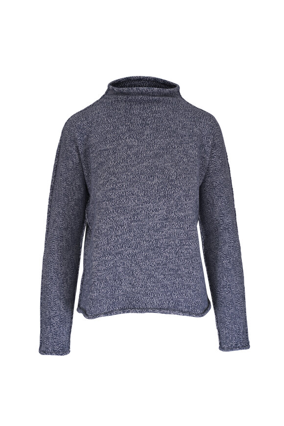 Frank & Eileen Monterey Black Rolled Funnel Neck Sweater