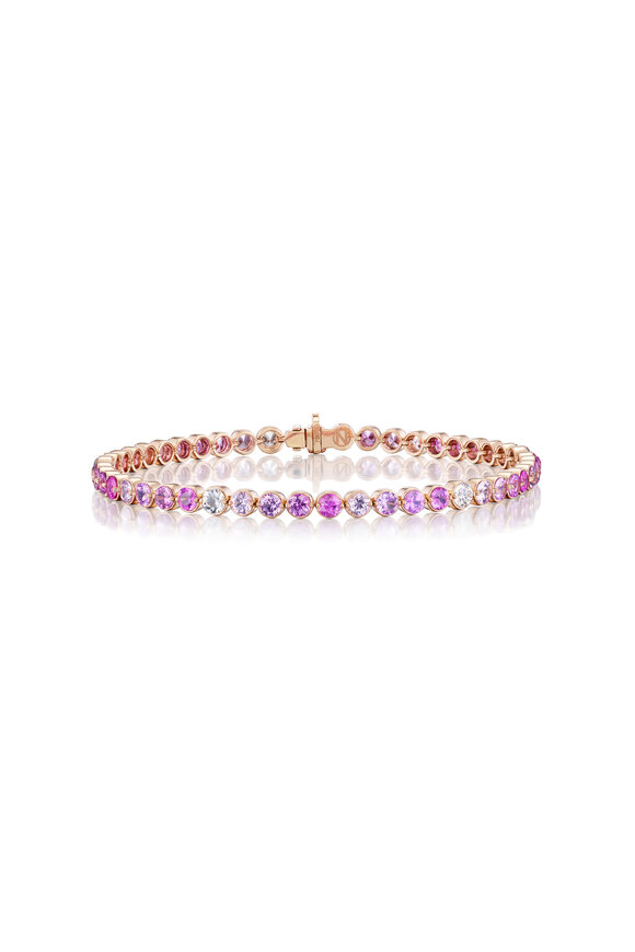 Nam Cho 18k Multi-Shade Pink Sapphire Riviera Bracelet - view 1