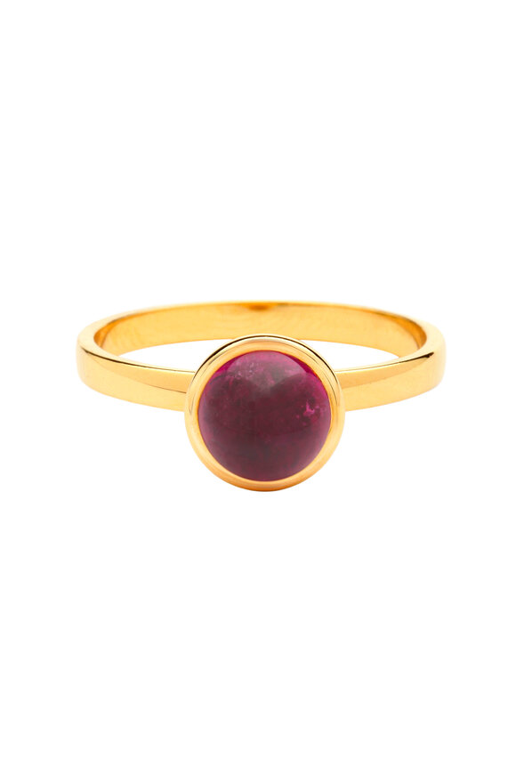 Syna - 18K Yellow Gold Rubellite Stackable Ring