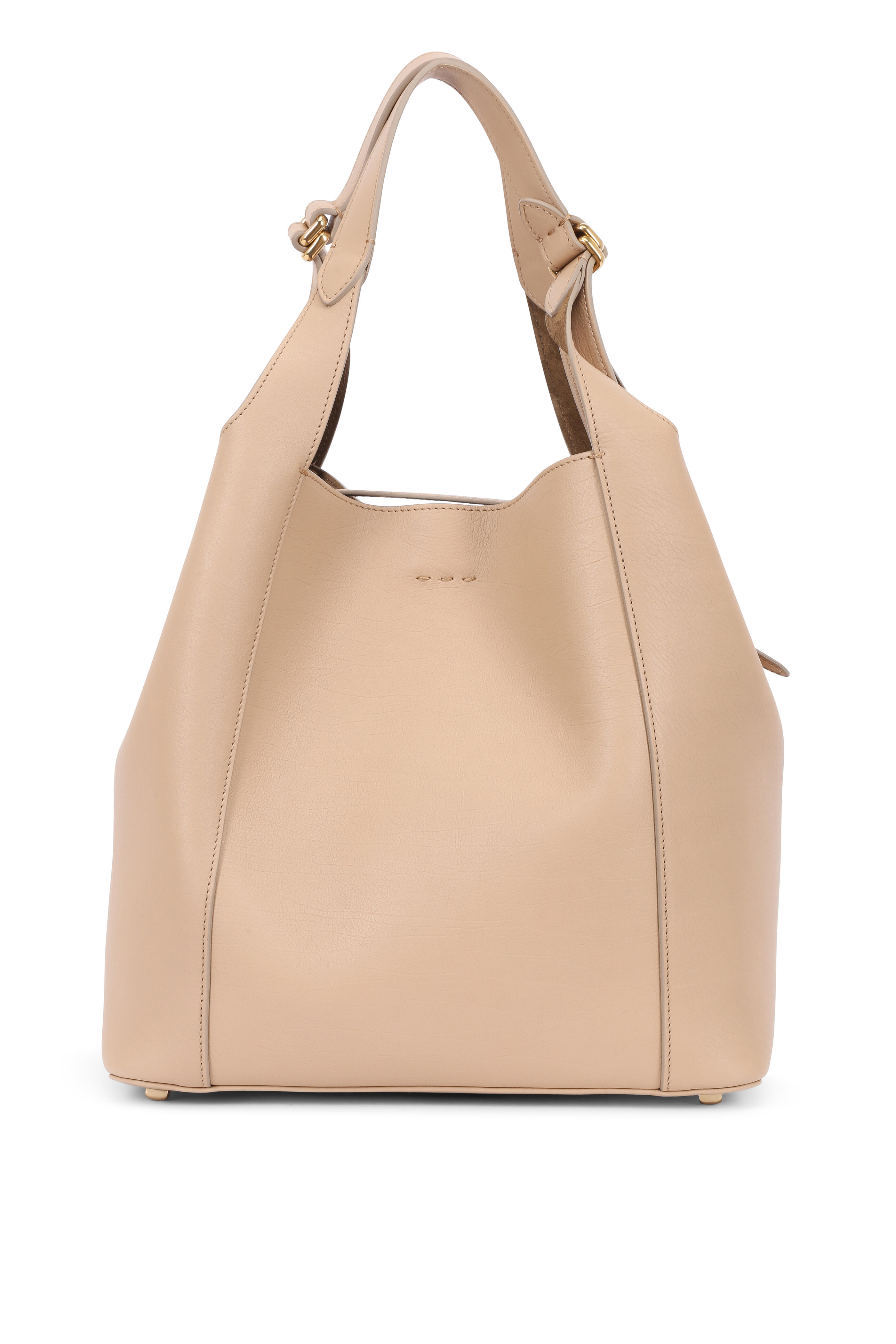 Brown & Beige Taupe CALVIN KLEIN Satchel Shoulder Bag Size M for