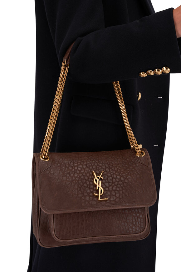 Saint Laurent - Medium Niki Dark Coffee Leather Shoulder Bag