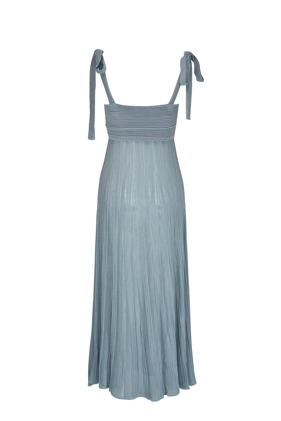 Zimmermann - Waverly Metallic Light Blue Tie Shoulder Dress