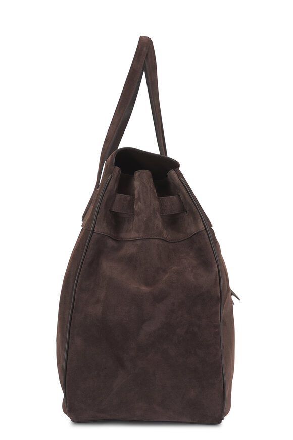 Brunello Cucinelli Espresso Suede Explorer Bag - view 4