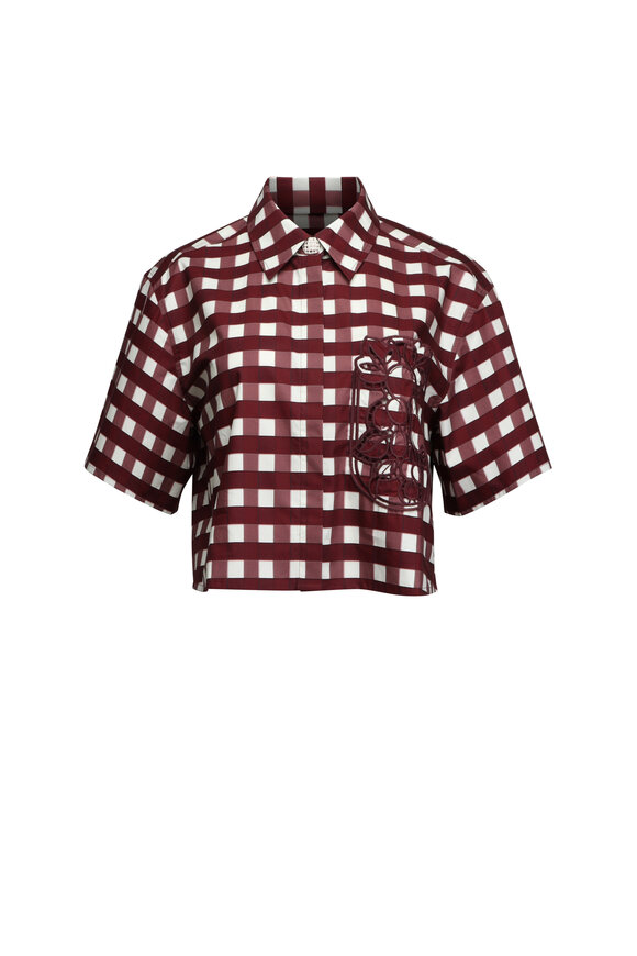 R13 - Red & Gray Plaid Shredded Seam Plaid Shirt