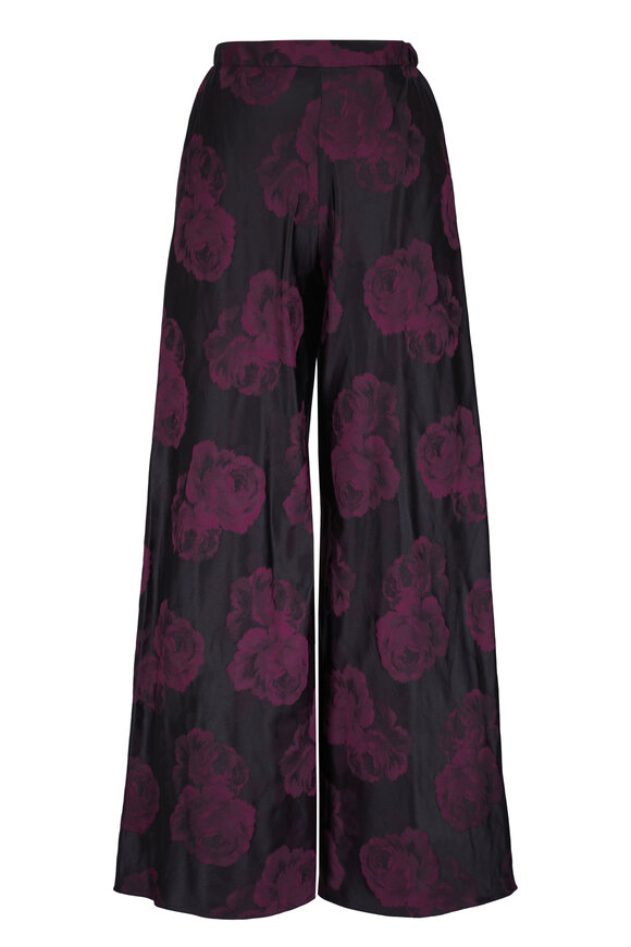 Peter Cohen Chute Burgundy Silk Floral Camo Pant - view 1