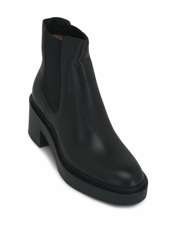 Santoni - Colette Black Leather Short Boot