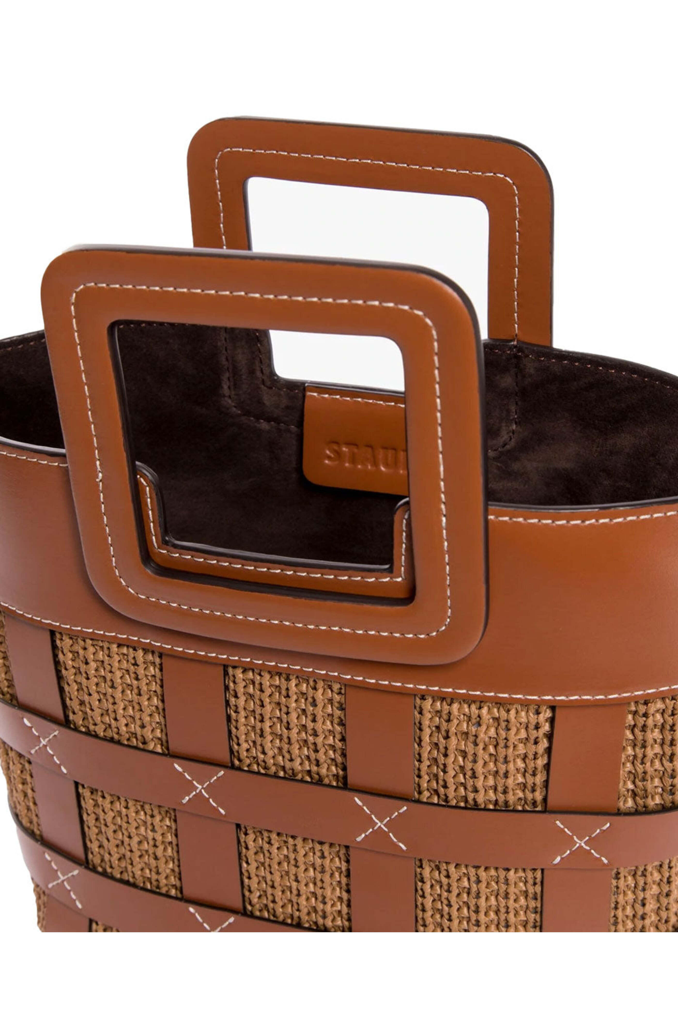Staud - Mini Raffia Shirley Bag in Tan
