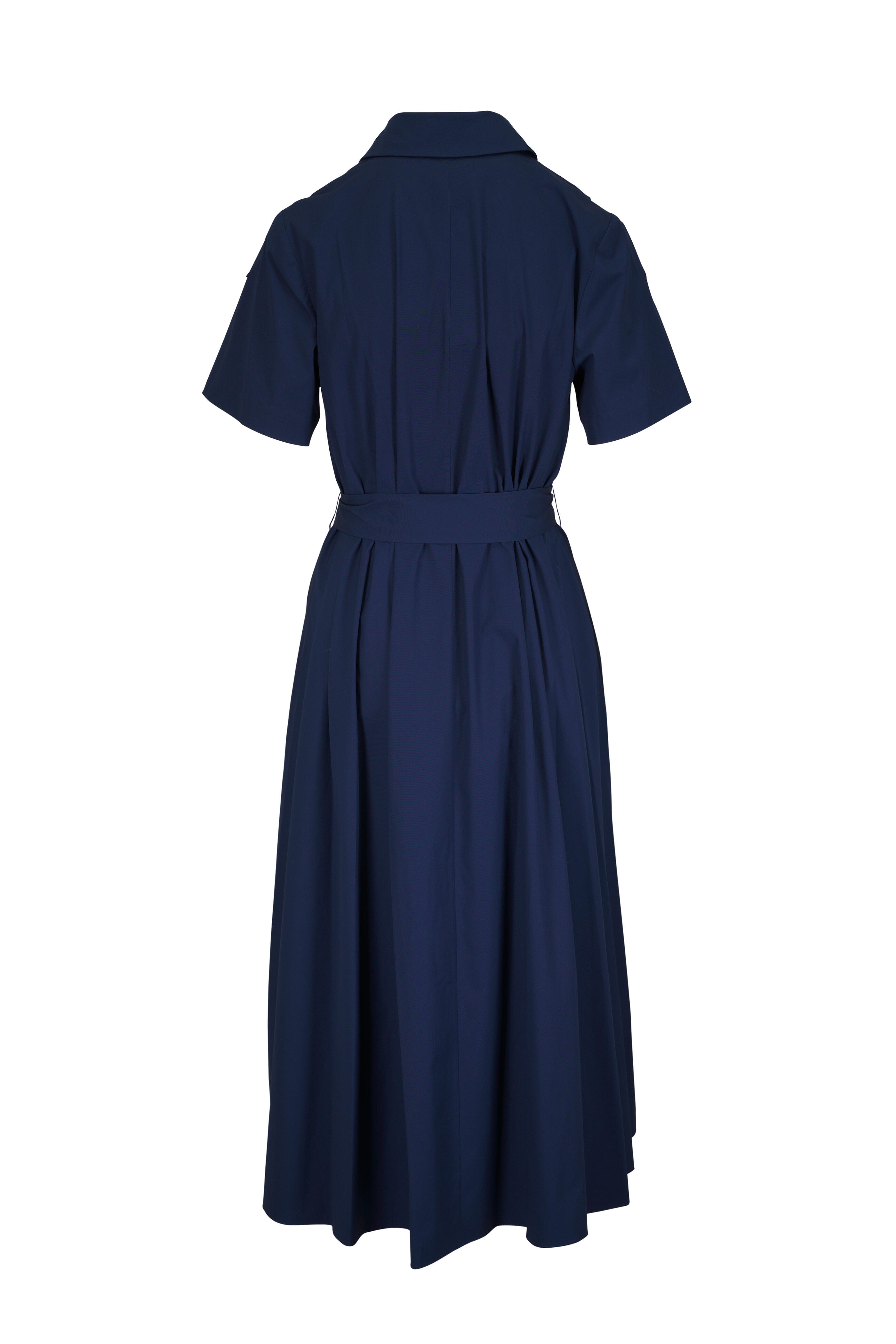Carolina Herrera - Midnight Embroidered Belted Shirtdress