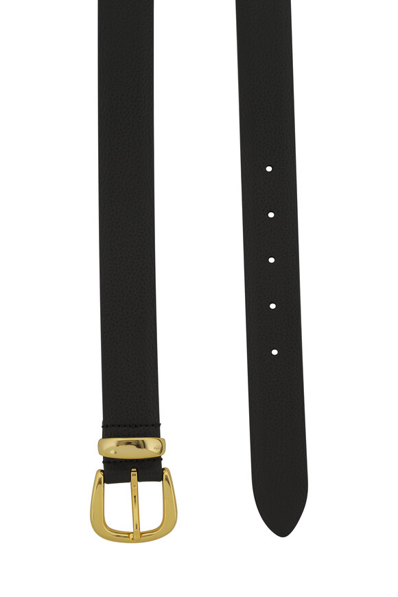 Anderson's Black Round Buckle Leather Belt - view 2