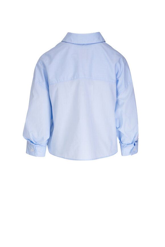 TWP Soon To Be Ex Baby Blue Crop Shirt - view 2