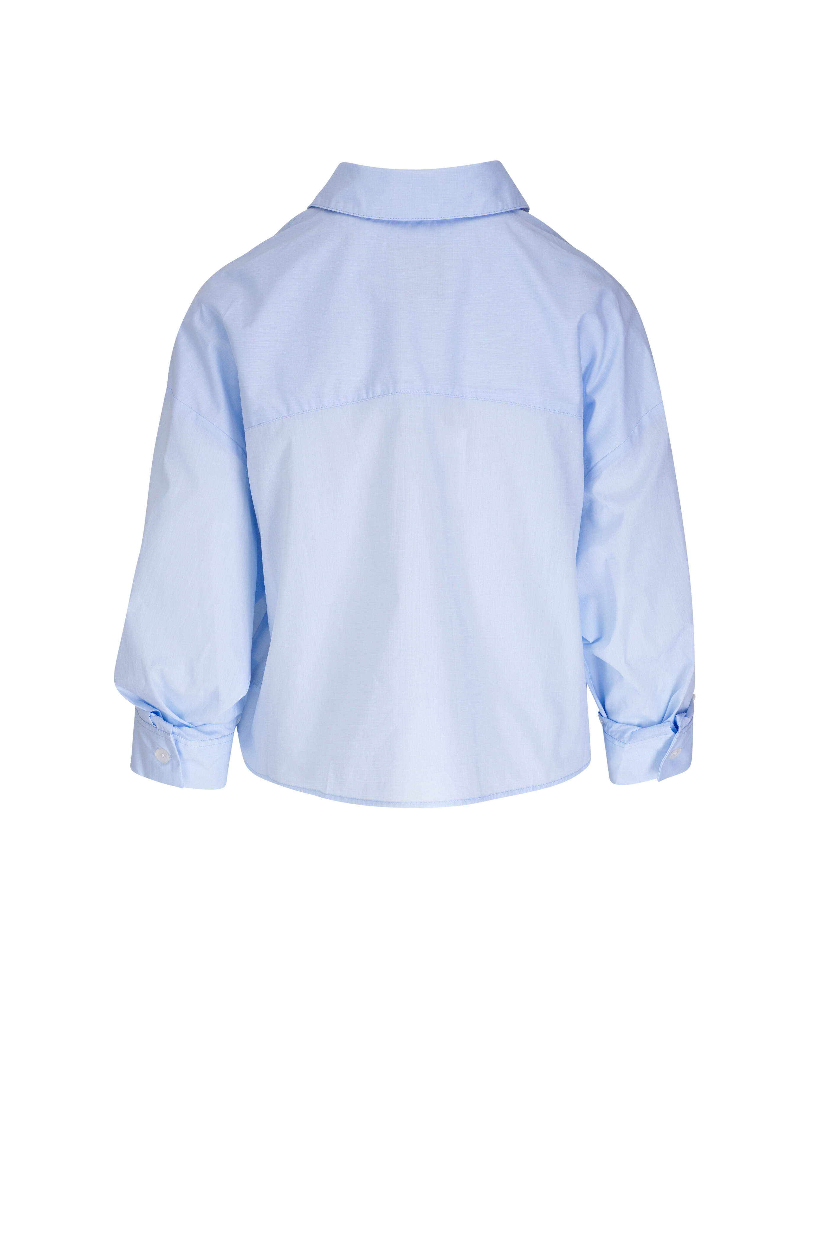TWP - Soon To Be Ex Baby Blue Crop Shirt