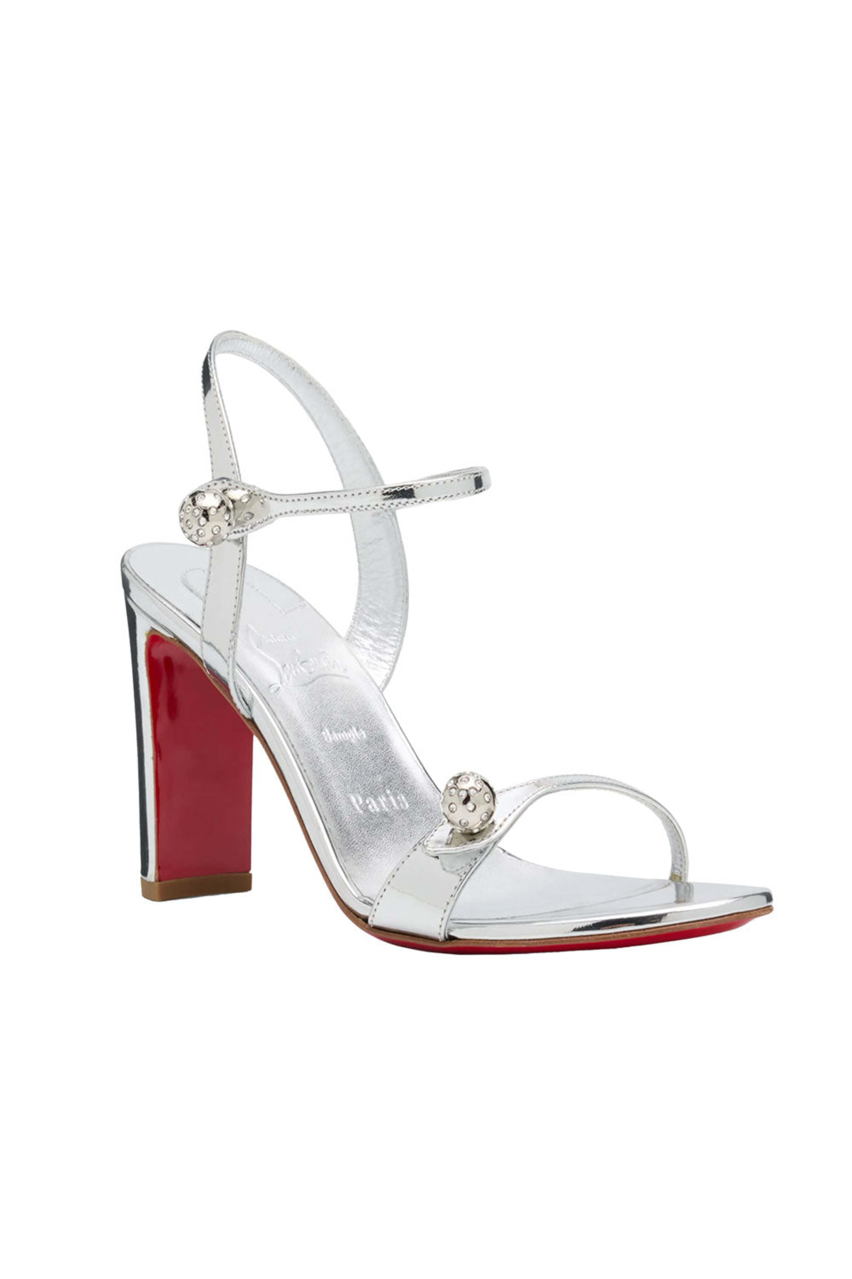 【高級】タンバリン【サンバ】CONTEMPORANEA Christian Louboutin - Atmospheria Metallic Sphere Sandal